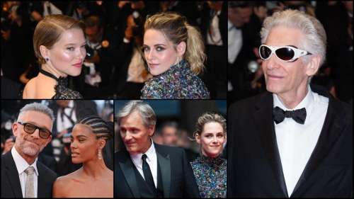 Les Crimes du futur : La belle montée des marches de David Cronenberg, Kristen Stewart, Léa Seydoux et Viggo Mortensen